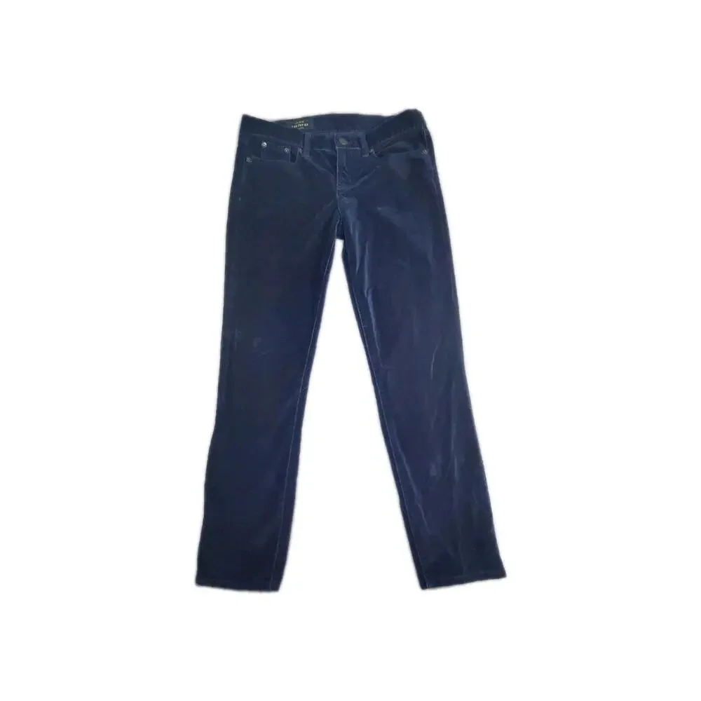J.Crew Toothpick Corduroy Pants Women’s Size 27 Blue Skinny Cotton C22-107